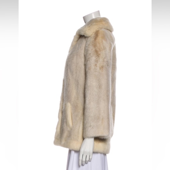 Mink Fur Coat Cream XS - Picture 2 of 3
